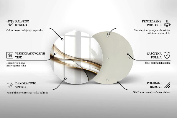 Kuchynská doska zo skla Mäkké línie abstrakcie