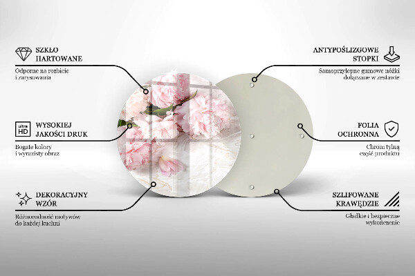 Kuchynská doska zo skla Jemné kvety ruží