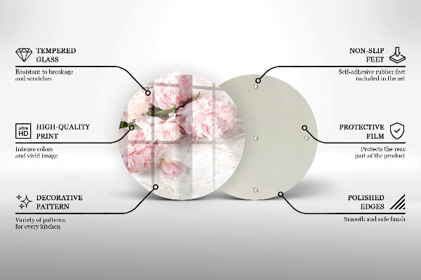Kuchynská doska zo skla Jemné kvety ruží