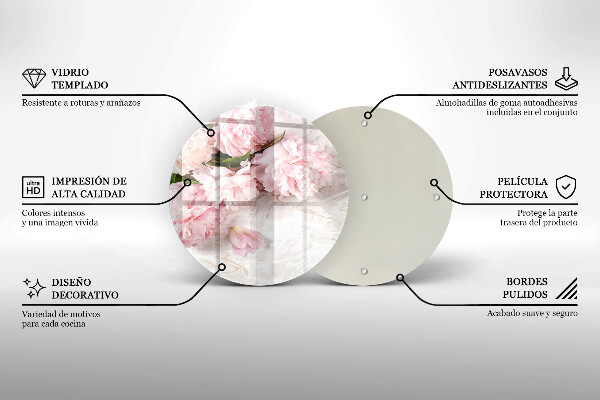 Kuchynská doska zo skla Jemné kvety ruží