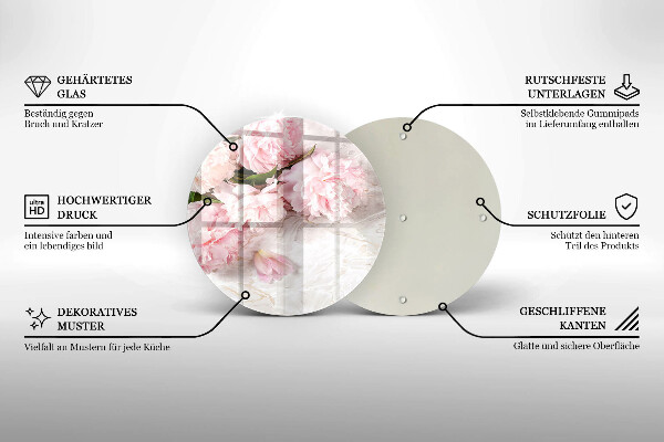 Kuchynská doska zo skla Jemné kvety ruží