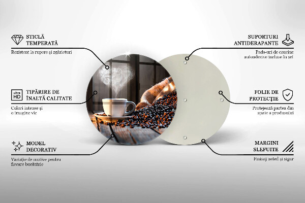 Kuchynská doska zo skla Šálka kávy a srdce