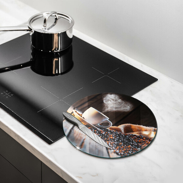 Kuchynská doska zo skla Šálka kávy a srdce