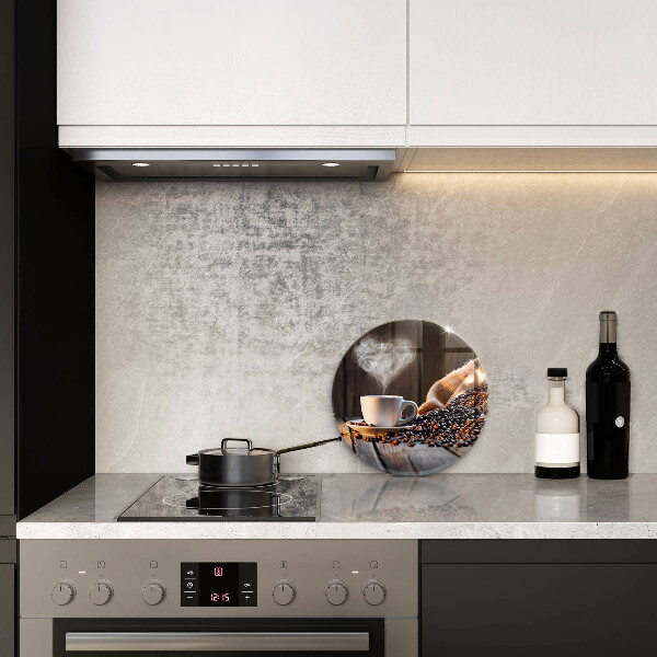 Kuchynská doska zo skla Šálka kávy a srdce