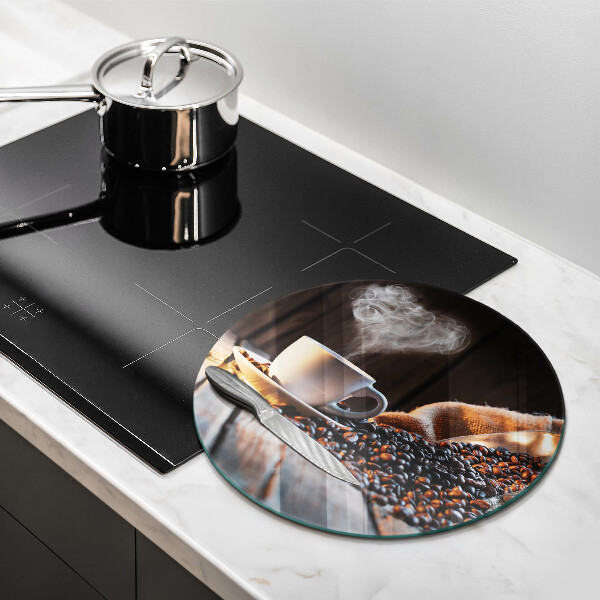 Kuchynská doska zo skla Šálka kávy a srdce