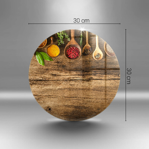 Kuchynská doska zo skla Drevené lyžice korenia