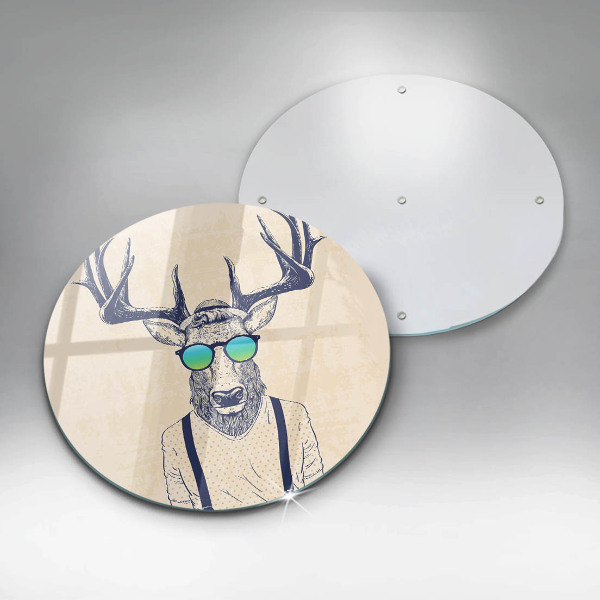 Kuchynská doska zo skla Jeleň muž ilustrácie