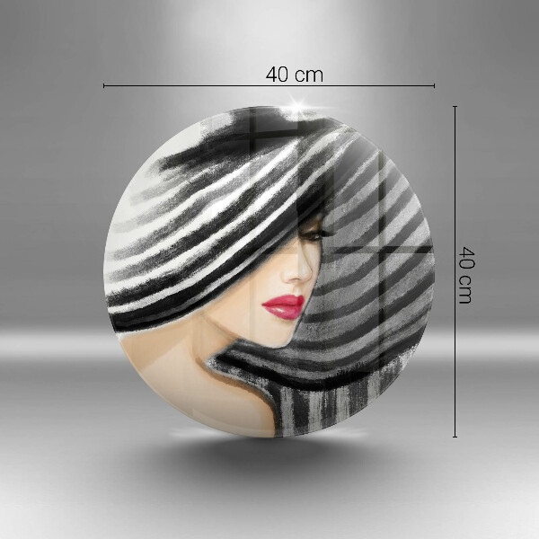 Kuchynská doska zo skla Žena v klobúku