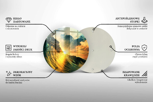 Kuchynská doska zo skla Vlna a západ slnka