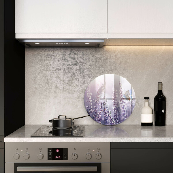 Kuchynská doska zo skla Poľné kvety a motýľ