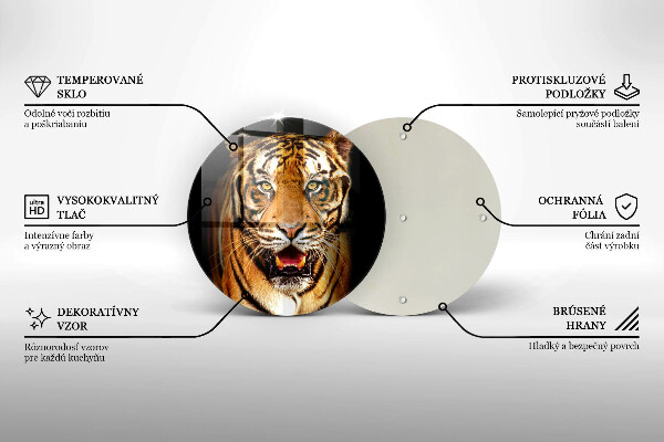 Kuchynská doska veľká zo skla Divoké zviera tiger