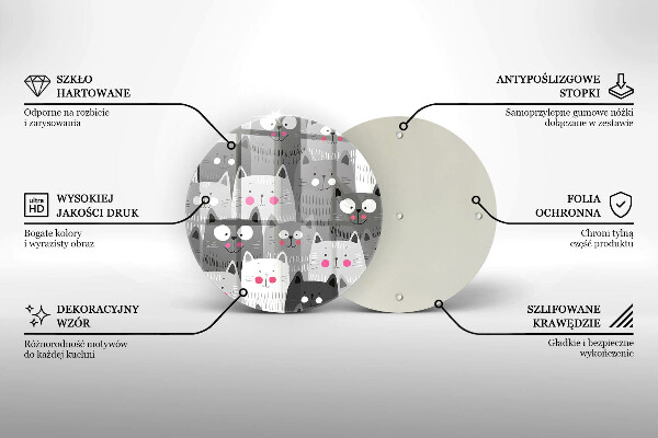 Kuchynská doska veľká zo skla Ilustrácie mačky