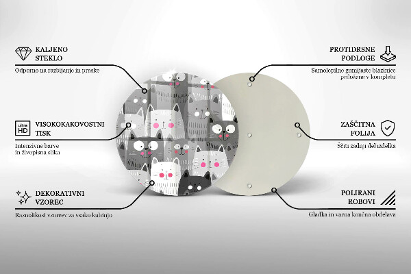 Kuchynská doska veľká zo skla Ilustrácie mačky