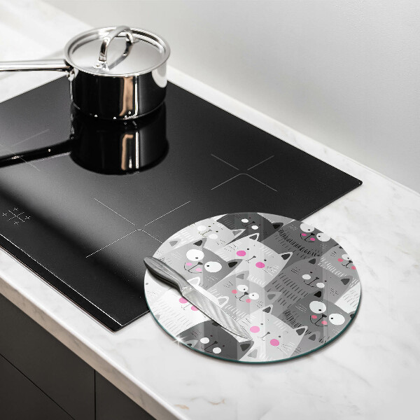 Kuchynská doska veľká zo skla Ilustrácie mačky