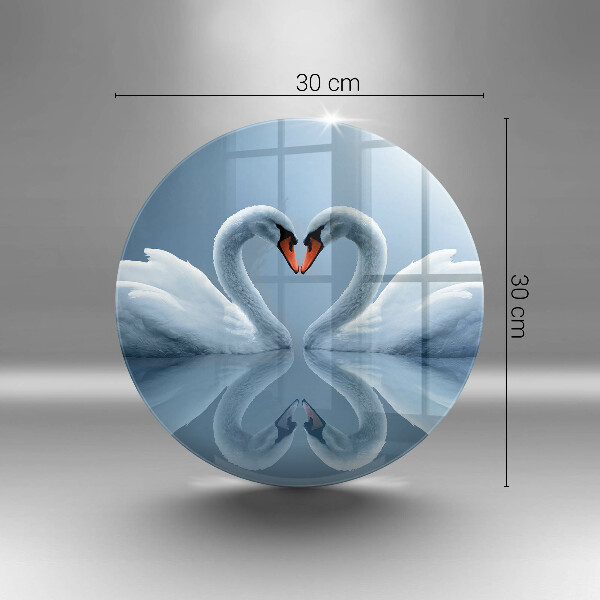 Kuchynská doska zo skla Dve labutie srdcia