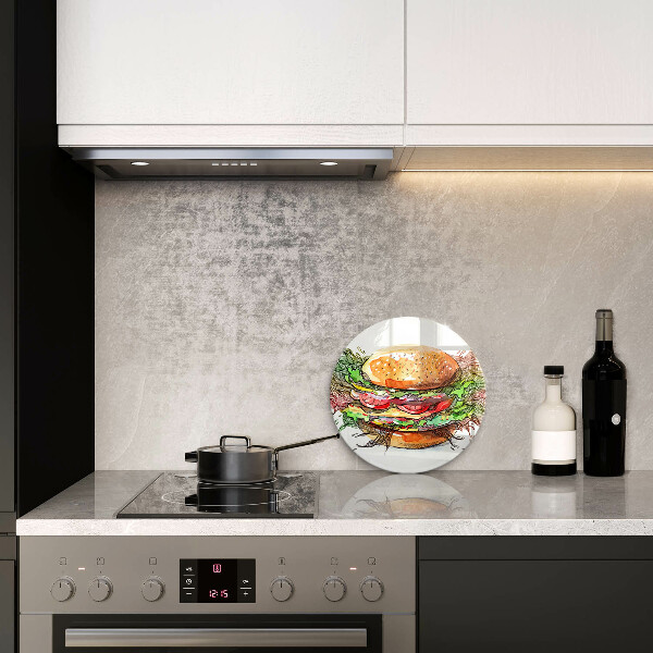 Kuchynská doska zo skla Kresba hamburgera