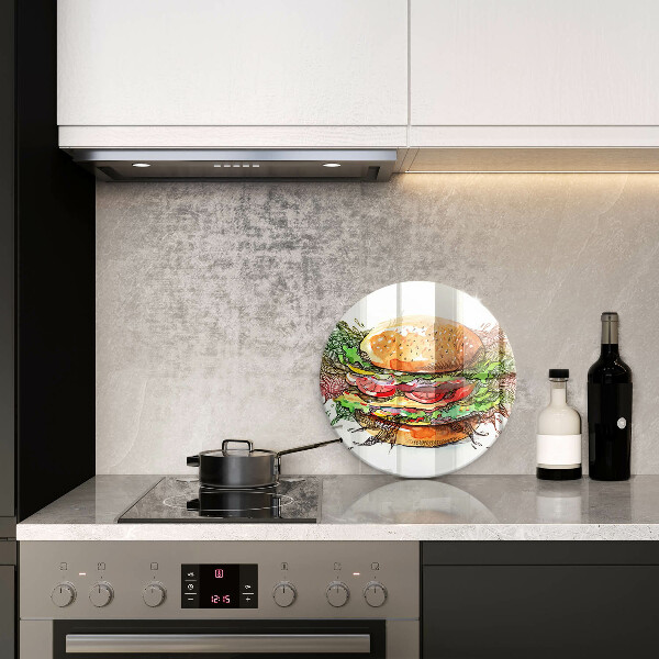 Kuchynská doska zo skla Kresba hamburgera