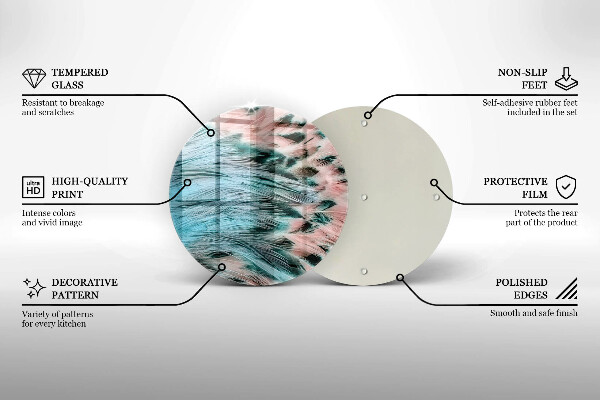 Kuchynská doska zo skla Boho vtáčie perie