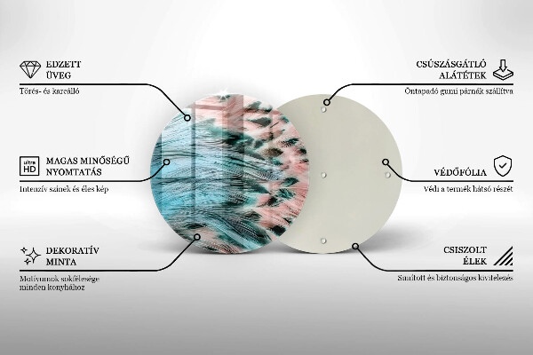 Kuchynská doska zo skla Boho vtáčie perie