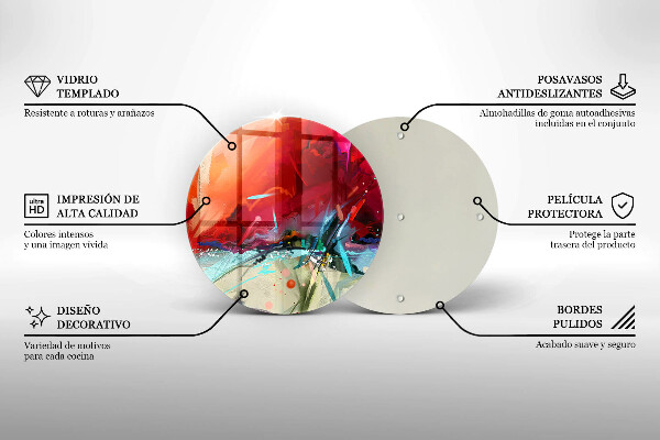 Kuchynská doska zo skla Maľovaná abstrakcia