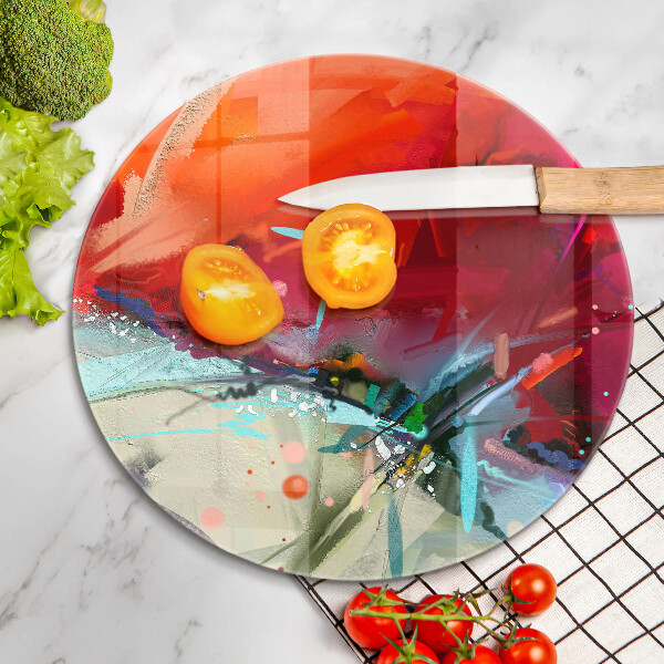 Kuchynská doska zo skla Maľovaná abstrakcia