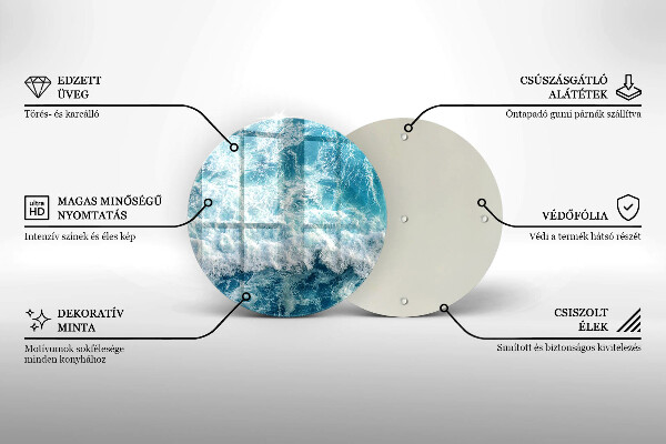 Kuchynská doska zo skla Vlny morskej vody