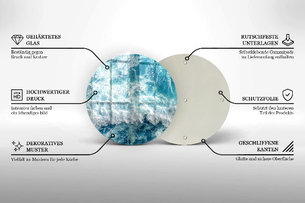 Kuchynská doska zo skla Vlny morskej vody