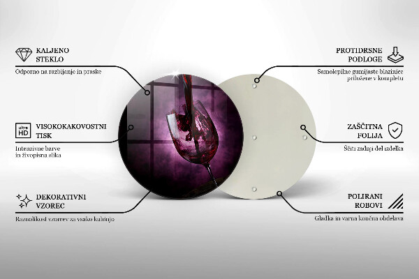 Kuchynská doska zo skla Pohár vína