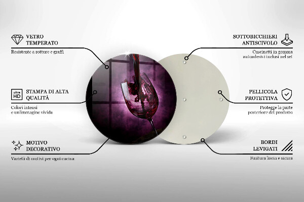 Kuchynská doska zo skla Pohár vína