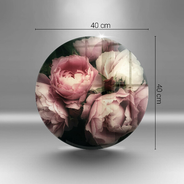 Kuchynská doska veľká zo skla Kvety pivonky