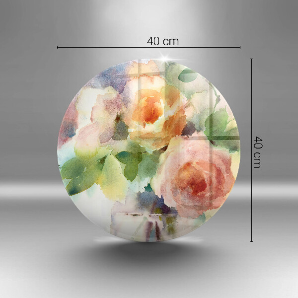 Kuchynská doska veľká zo skla Maľované kvety