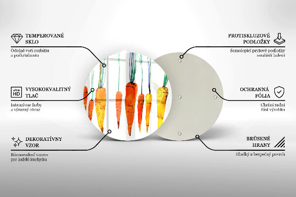 Kuchynská doska veľká zo skla Mrkva ilustrácie