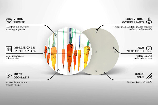 Kuchynská doska veľká zo skla Mrkva ilustrácie