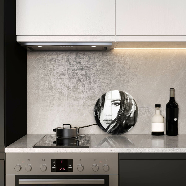 Kuchynská doska veľká zo skla Ženská tvár