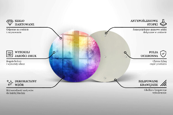 Kuchynská doska veľká zo skla Dúhový akvarel strieka