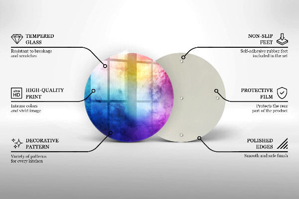 Kuchynská doska veľká zo skla Dúhový akvarel strieka