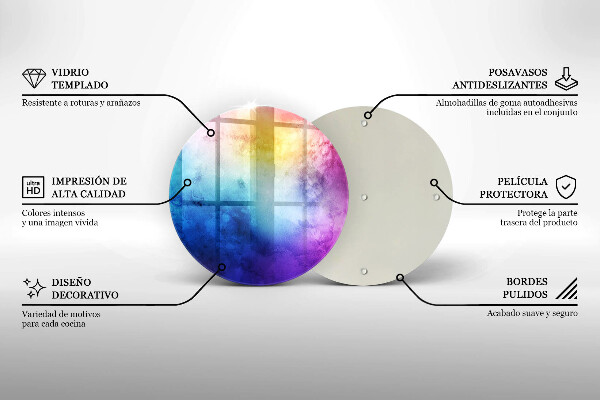Kuchynská doska veľká zo skla Dúhový akvarel strieka