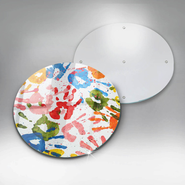 Kuchynská doska veľká zo skla Stopy detských rúk