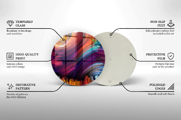 Kuchynská doska veľká zo skla Farebné odlesky