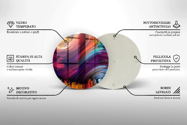 Kuchynská doska veľká zo skla Farebné odlesky