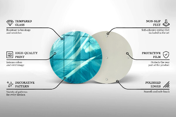 Kuchynská doska veľká zo skla Jemné perie