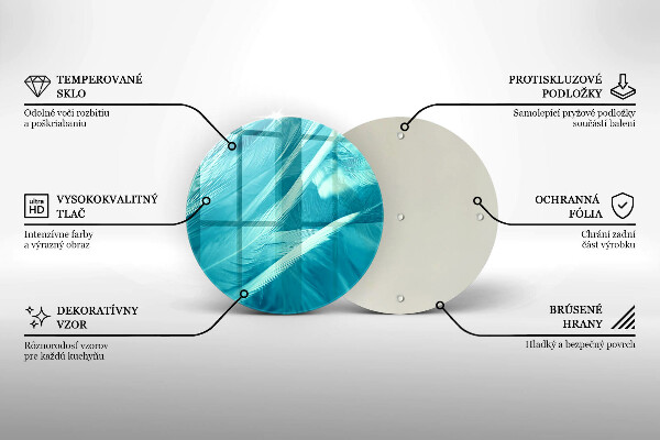 Kuchynská doska veľká zo skla Jemné perie