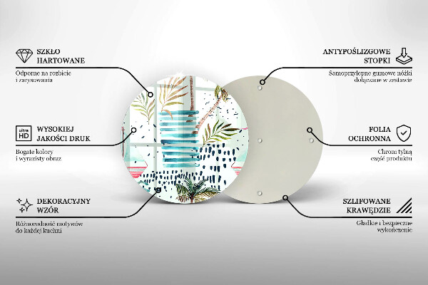 Kuchynská doska veľká zo skla Dovolenkové ilustrácie
