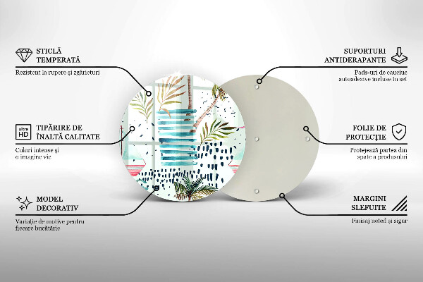 Kuchynská doska veľká zo skla Dovolenkové ilustrácie