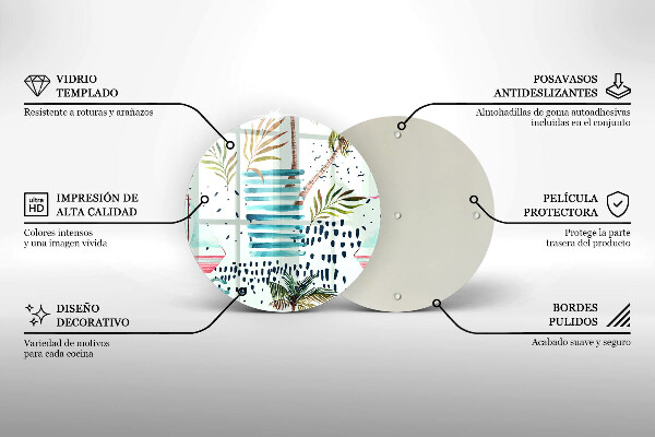 Kuchynská doska veľká zo skla Dovolenkové ilustrácie
