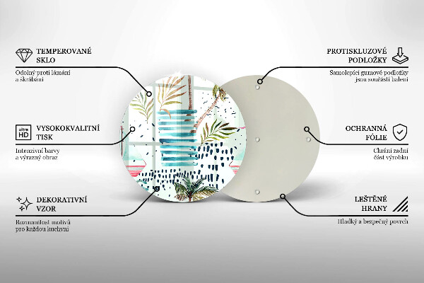 Kuchynská doska veľká zo skla Dovolenkové ilustrácie
