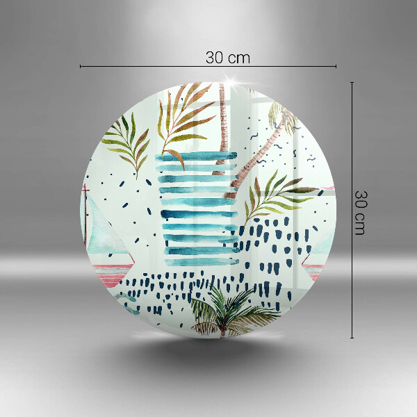 Kuchynská doska veľká zo skla Dovolenkové ilustrácie