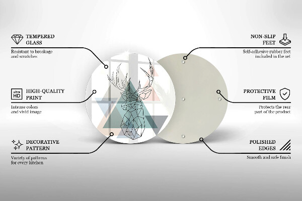 Kuchynská doska veľká zo skla Abstraktný jeleň