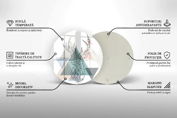 Kuchynská doska veľká zo skla Abstraktný jeleň