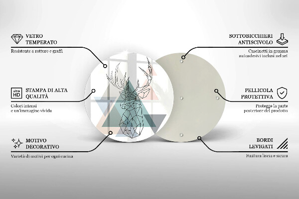 Kuchynská doska veľká zo skla Abstraktný jeleň
